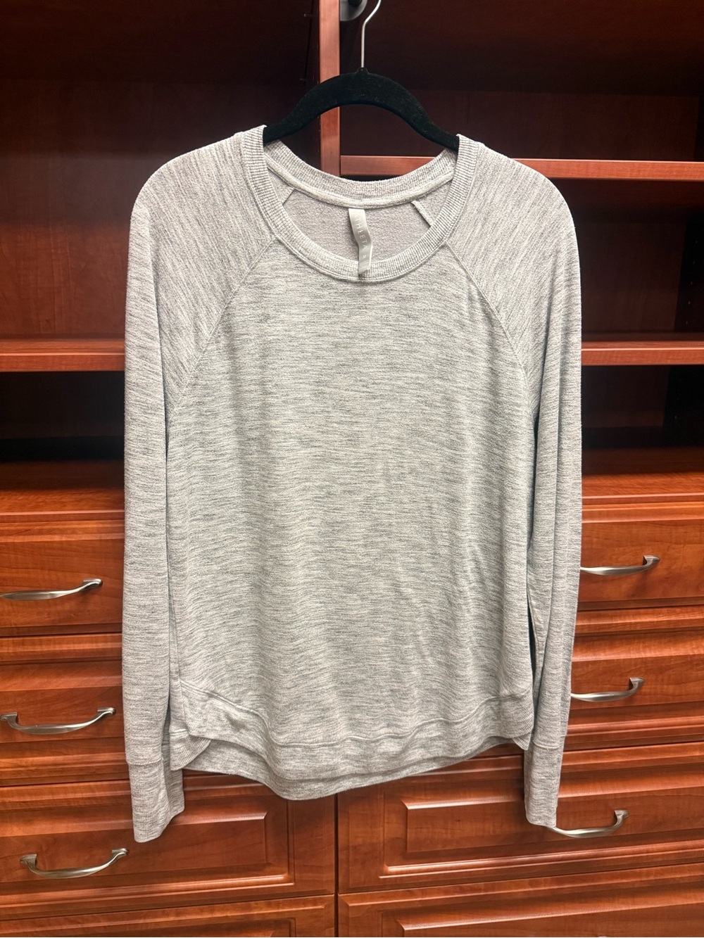 Light Gray Athleta Mindset Relaxed Long-Sleeve Crewneck Top